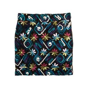 Flower and Square Quilted Skirt